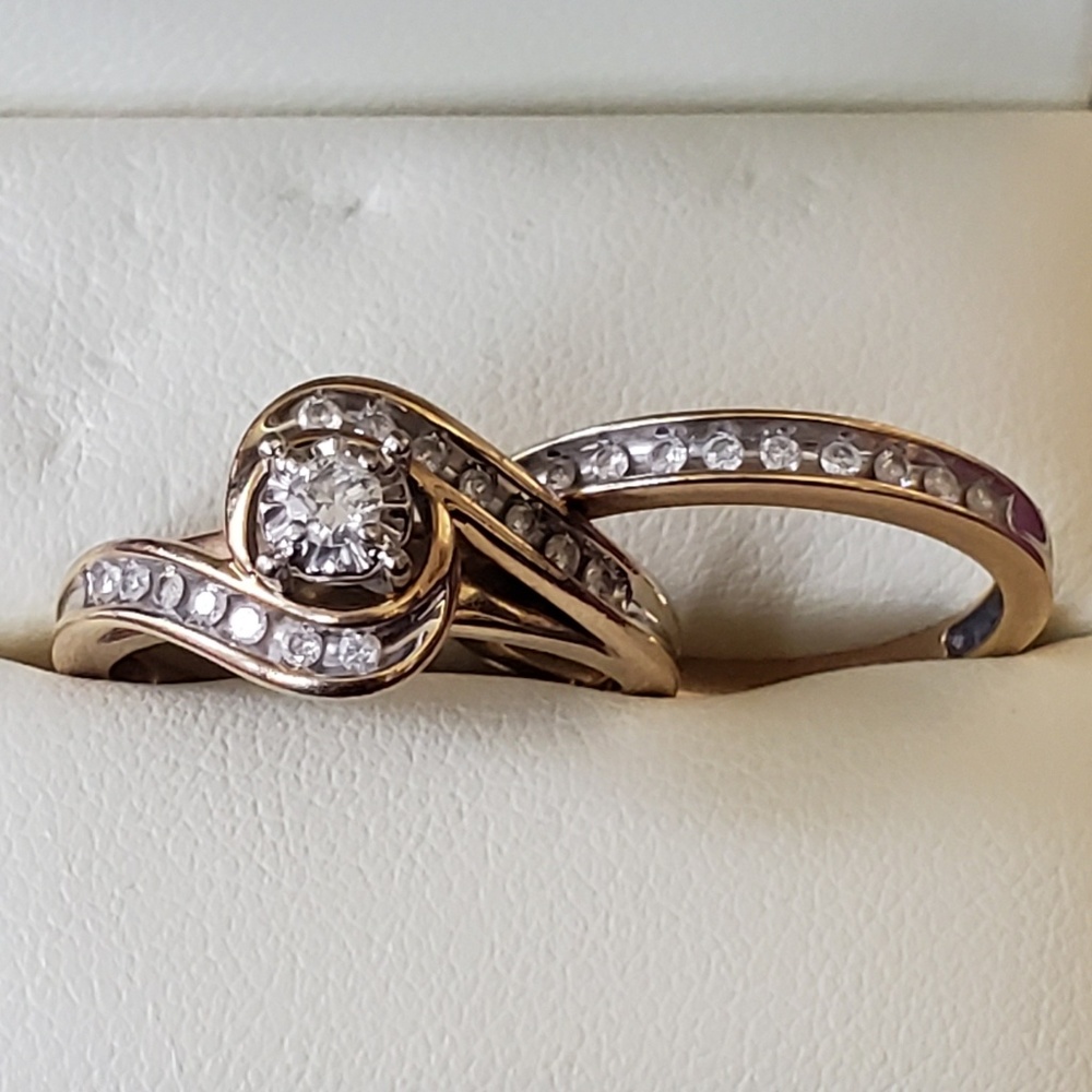 1/3 Carat T.W. Diamond Bypass Ring Bridal Set